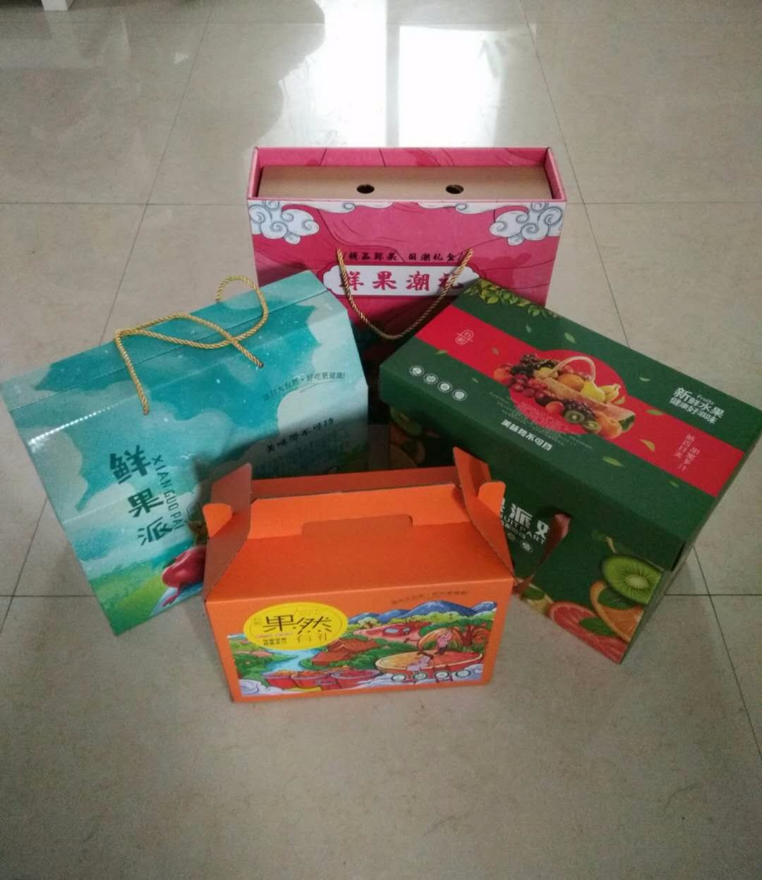 紙上印包裝  蘋果、水晶梨、橙子、櫻桃、獼猴桃等5-8斤8-12斤新款通用水果禮盒